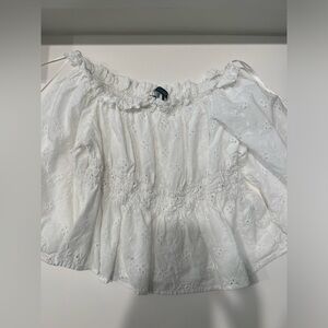 Zara Floral detailing White top